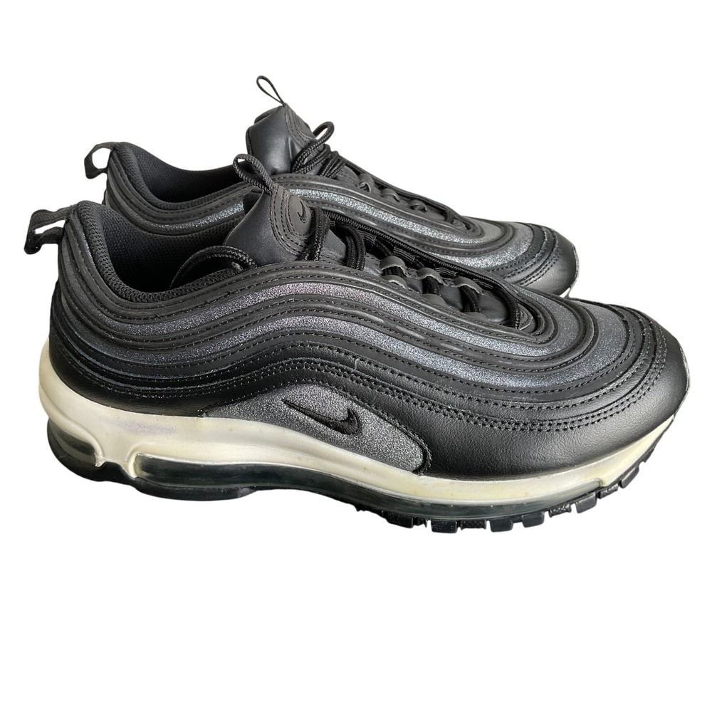 Nike Air Max 97 SE Black Dark Grey Glitter Womens Sneakers US 9 Low Top